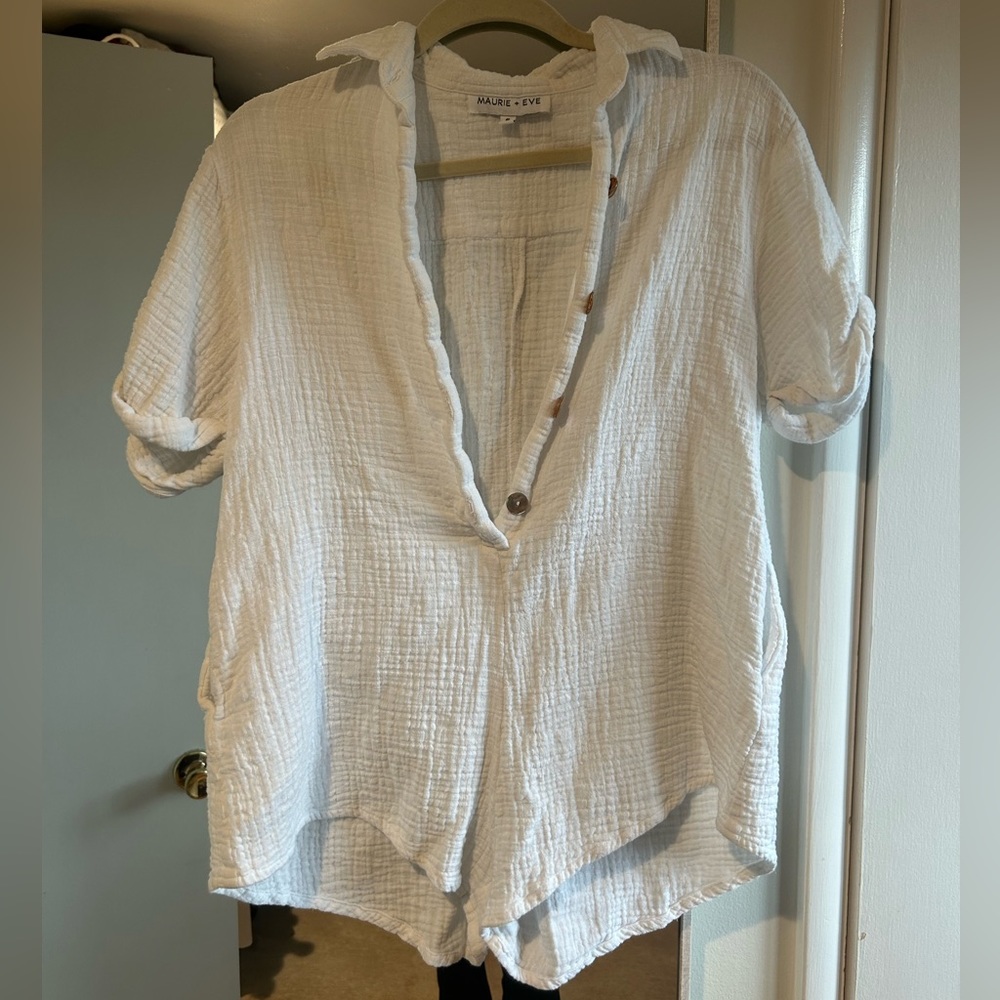 White gauze romper